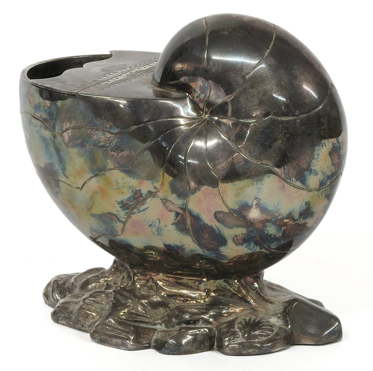 Victorian silver-plated spoon warmer in the shape of a shell