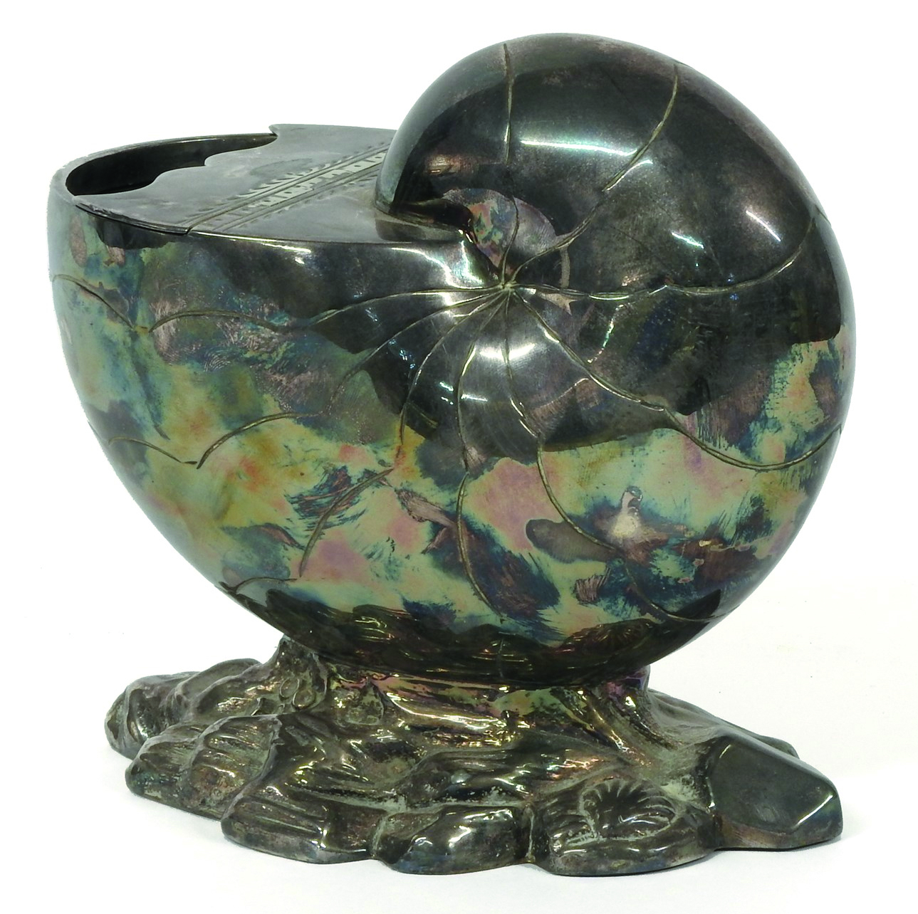 Victorian silver-plated spoon warmer in the shape of a shell