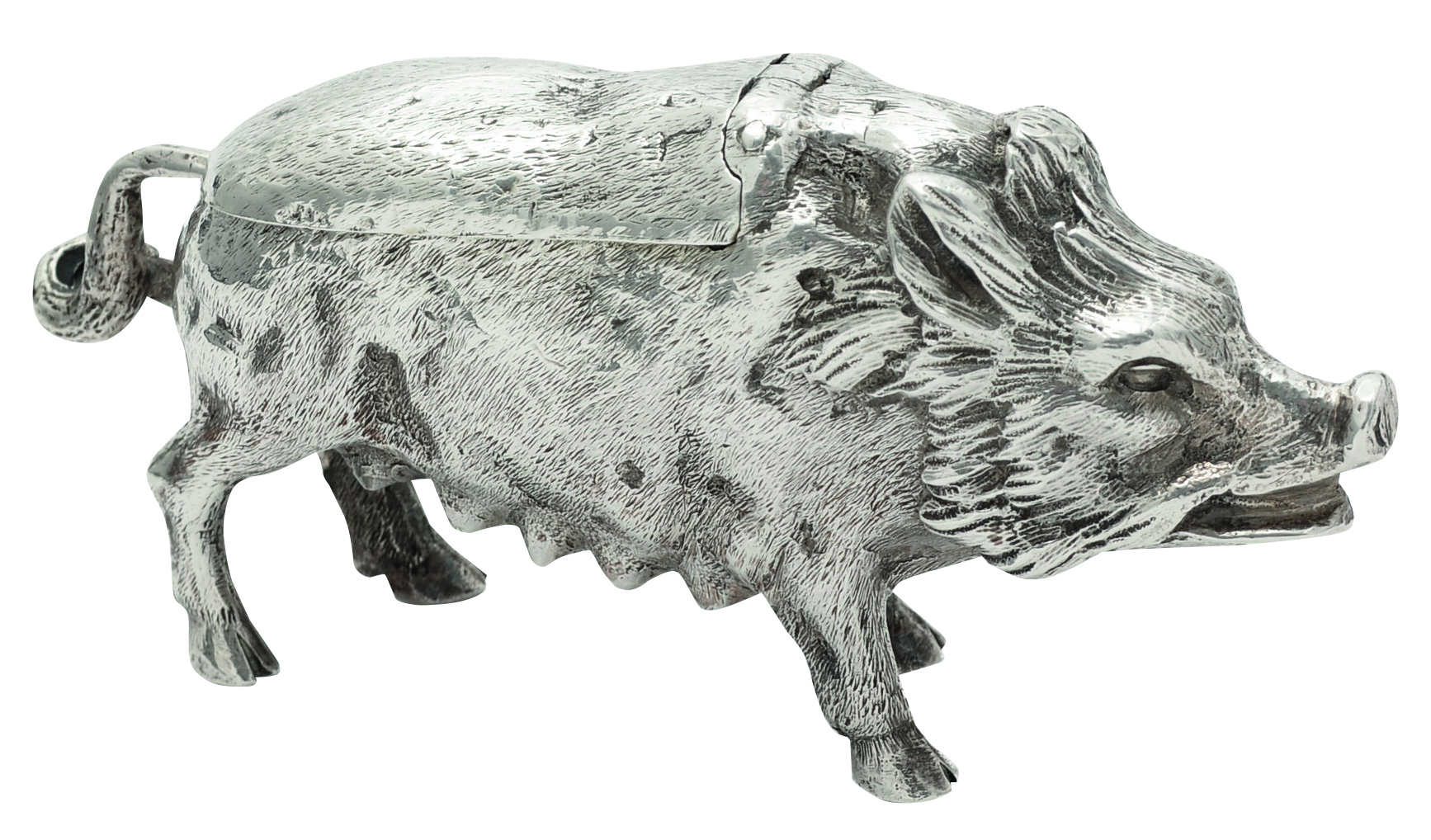 Wild boar silver mustard pot