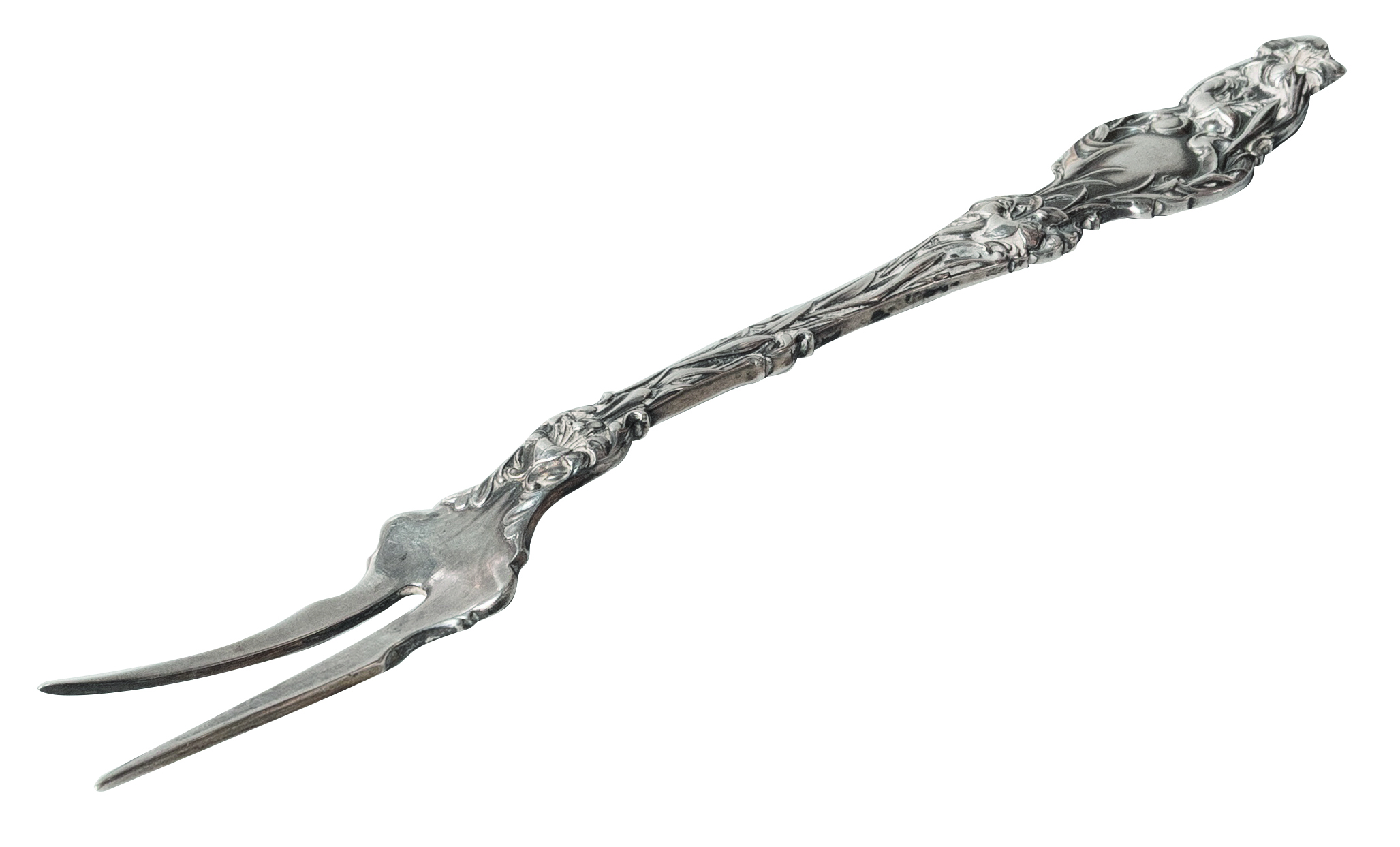An American silver pickle fork