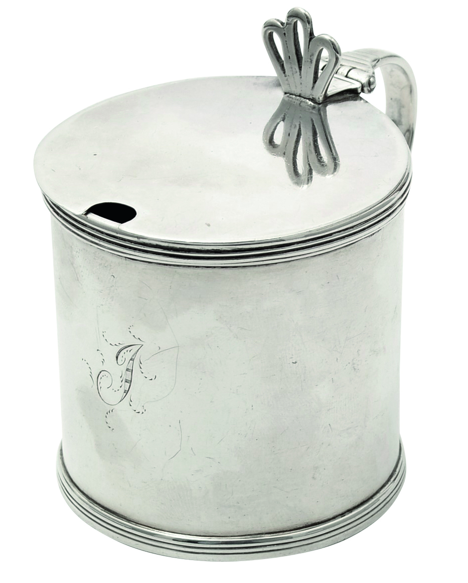 Silver provincial mustard pot