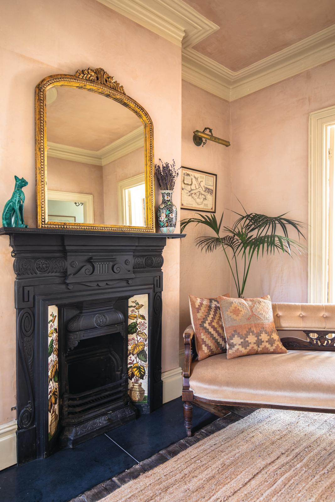 London terrace fireplace in the sitting room